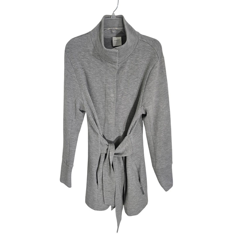 Varley Anset Jacket Grey Marl Funnel Neck Belted Double Face VAR01082 Large gallery