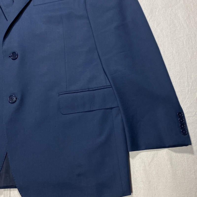 Canali Blazer Suit Jacket Italy Navy Blue 100% Wool 37 54 7 Regular gallery