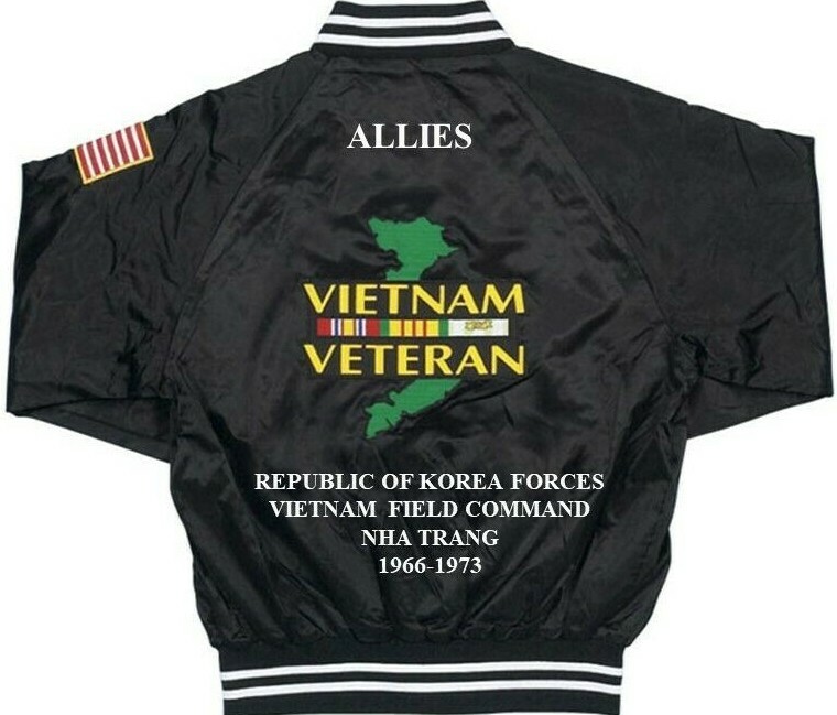 REPUBLIC OF KOREA FORCES ALLIES VIETNAM EMBROIDERED SATIN JACKET(BACK ONLY)