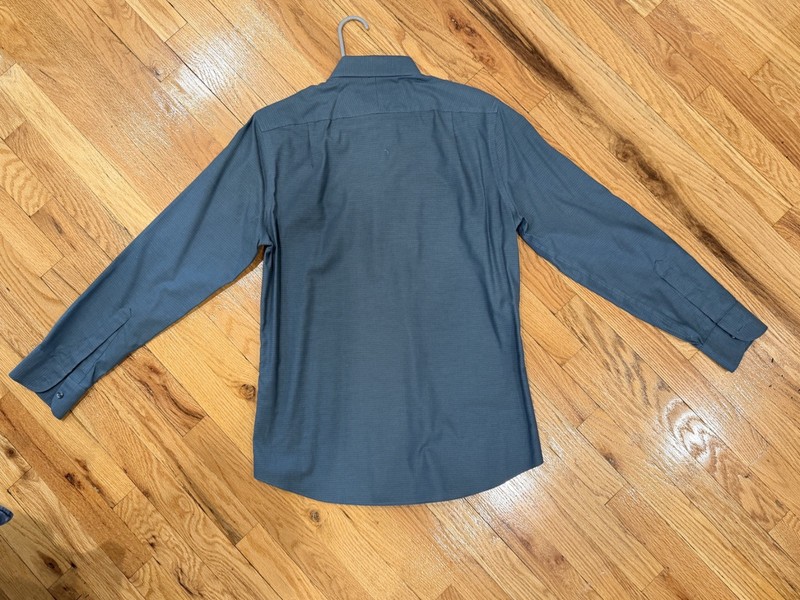 Charles Tyrwhitt Slim Non-Iron Dress Shirt 15.5 34 Charcoal Gray Cotton gallery