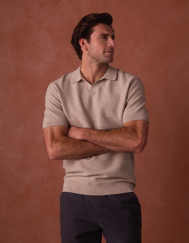 Normal Brand Breezeknit Polo Flax (Tan) Men’s Size Medium gallery