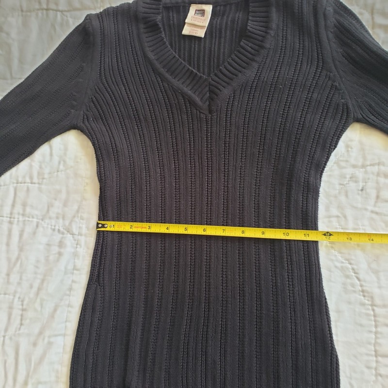 Vintage Cotton V Neck Ribbed Knit Top Mall Goth Smart Casual Basic Layering gallery