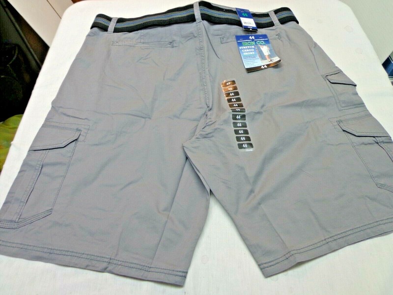 IRON CO. Stretch Cargo Belted Shorts French Gray Size 44 NEW gallery