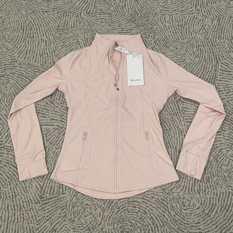 lululemon Define Full Zip Jacket Mock Neck Pockets Stretch Pink Womens 6