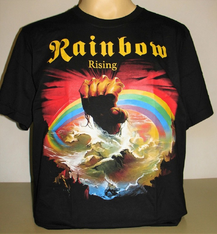 Rainbow Rising Reprint T-Shirt Hard Rock Band Hot Summer