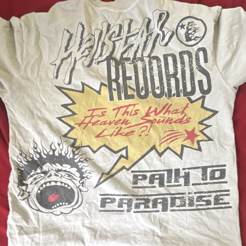 Hellstar Records Hollywood CA Graphic Logo Crew Neck T-Shirt Men’s L Beige gallery