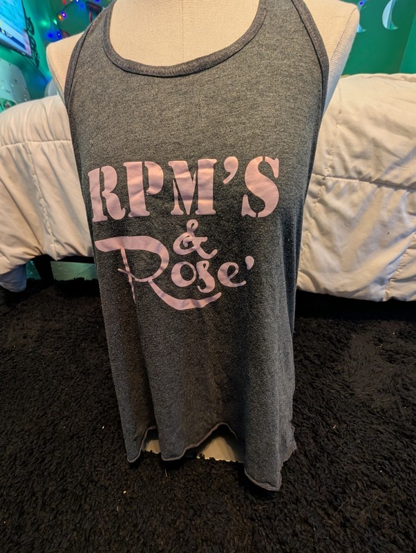 Bella + Canvas Women’s L Gray Racerback Scoop Tank RPM’S & Rose Cycling