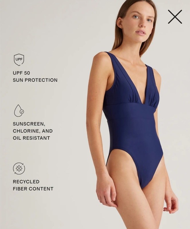 NWT Quince Italian Plunge One-Piece Swimsuit You Pick Size Color NWT and Liner gallery