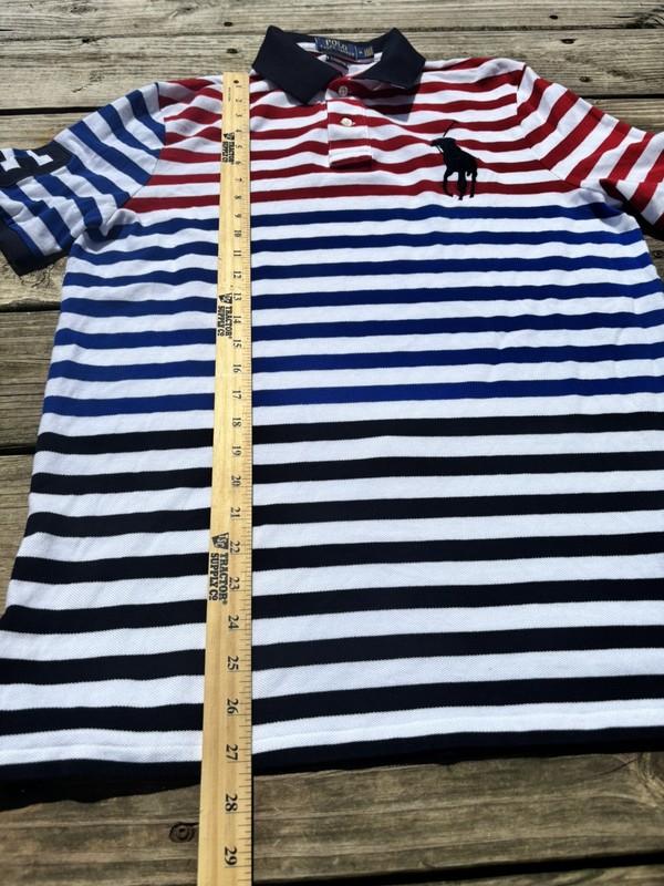 POLO RALPH LAUREN MEN'S CLASSIC FIT STRIPED MESH COTTON POLO SHIRT w BIG PONY gallery