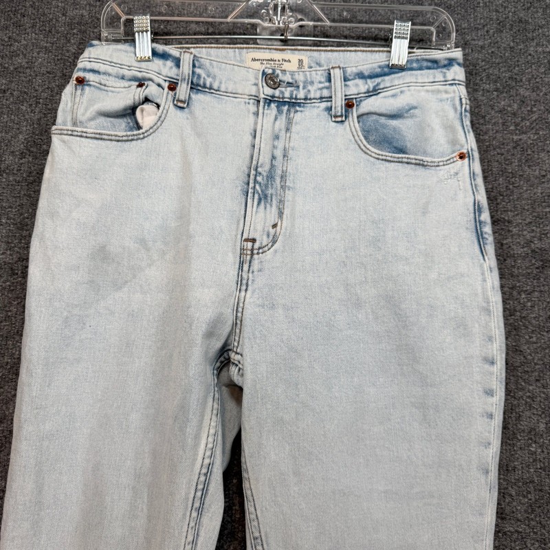 Abercrombie & Fitch Jeans Womens 10 Slim Straight Light Ultra Hi Rise Split Hem gallery