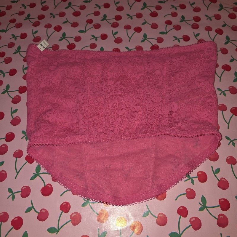 PINK Victoria's Secret Floral Lace Bustier Bralette Strapless Wireless M NWT gallery