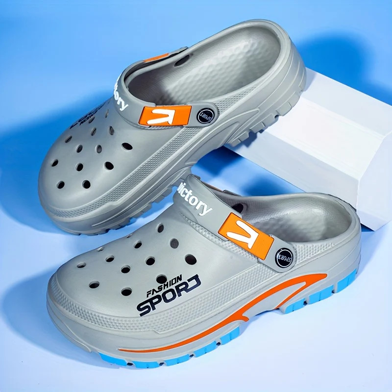Men's Summer Fashion Casual Breathable Clogs with Thick Slip Resistant Soles, P gallery
