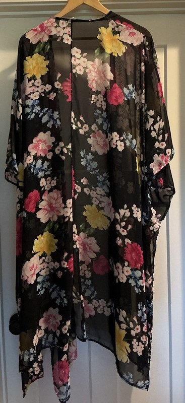 Peach Love California Floral Kimono Cover Up Sheer Beach Swim One Size gallery