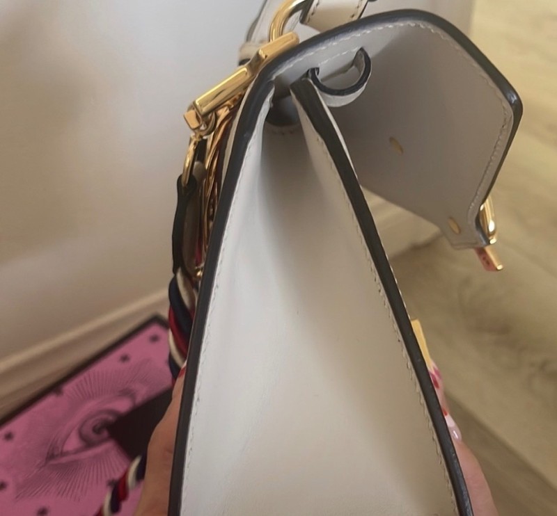 Gucci Sylvie Top Handle Bag Mini W/Gold Hardware Light Calfskin Leather gallery
