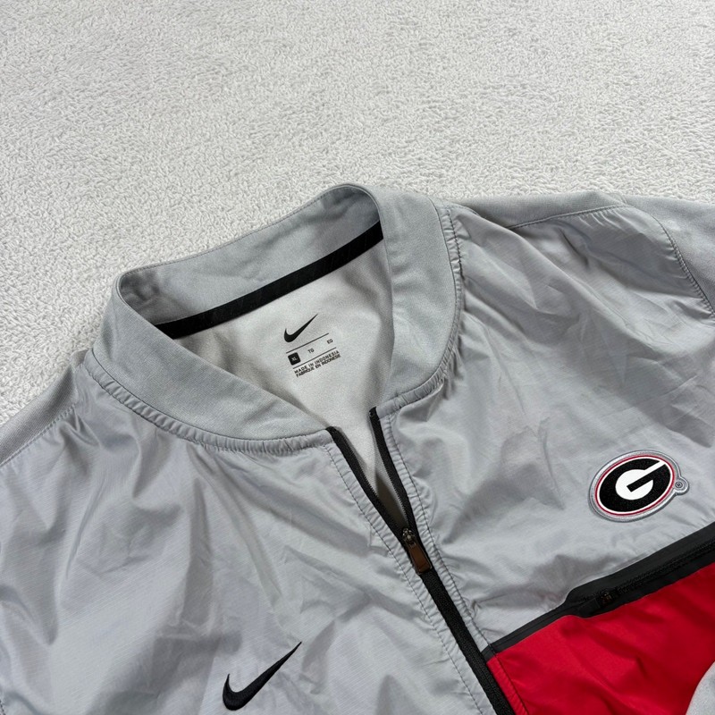 Nike Georgia Bulldogs Mens XL Grey Red Quarter Zip Windbreaker Jacket