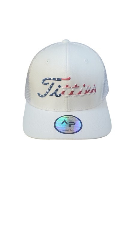 USA White Mesh 6 Panel Hat Funny Dad Hat white cotton front Snap back one size