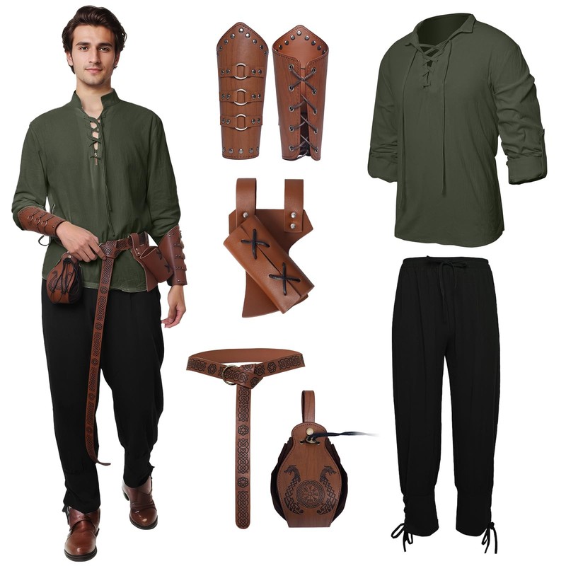 Medieval Clothes Mens Set Viking Costume With Mens Medieval …
