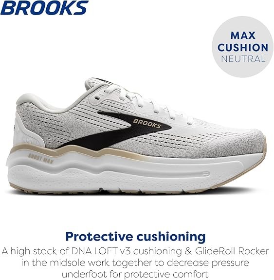 Brooks Ghost Max 2 White Gold Men Cushion Road Running Shoes gallery
