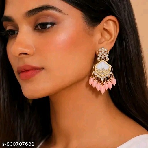 Kundan Jhumka Earrings Jewelry Set Bollywood Indian Gold Plated Style Jewelry
