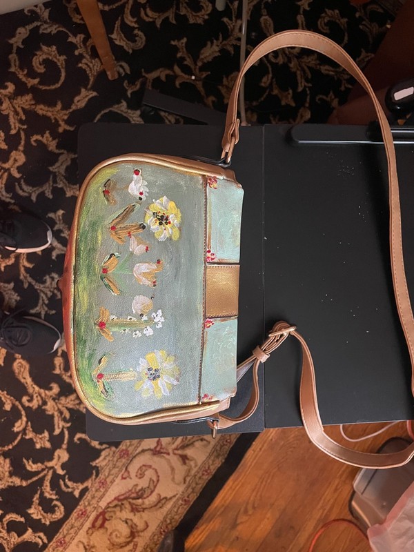 Hand painted small leather purse gallery