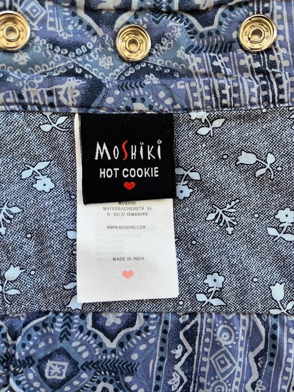 Moshiki Reversible Denim Print Cotton Skirt Adjustable Waist One Size gallery