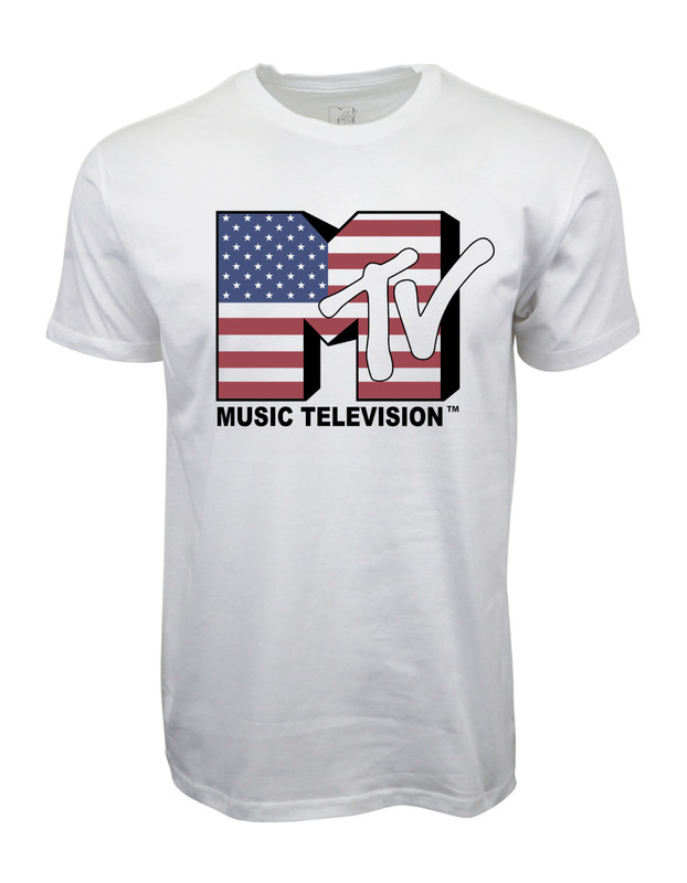 MTV MUSIC FLAG LOGO GRAPHIC T SHIRT