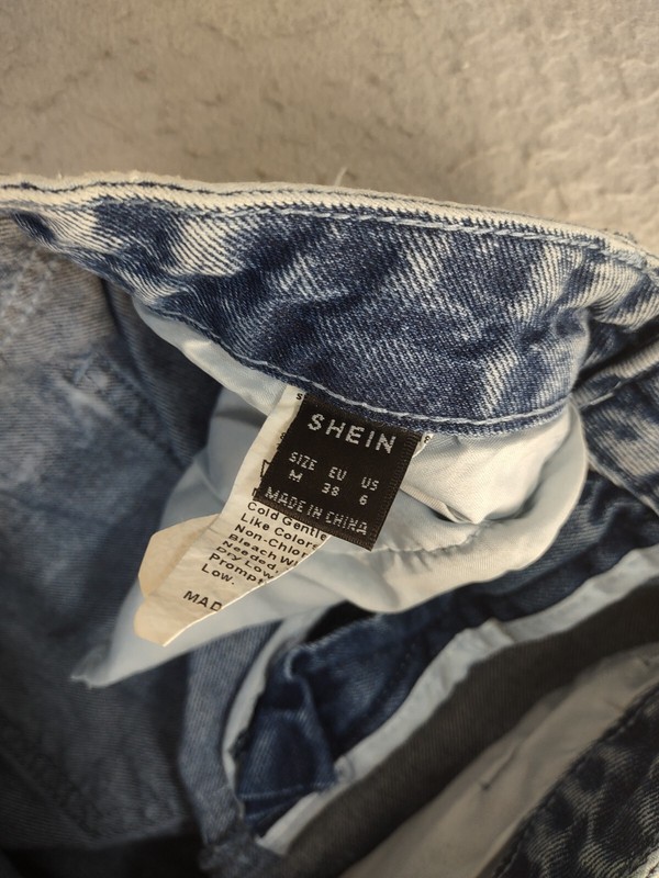 Shein Womens Jeans 6 Blue Skinny Ankle Distressed Graphic Print High Rise Y2K gallery