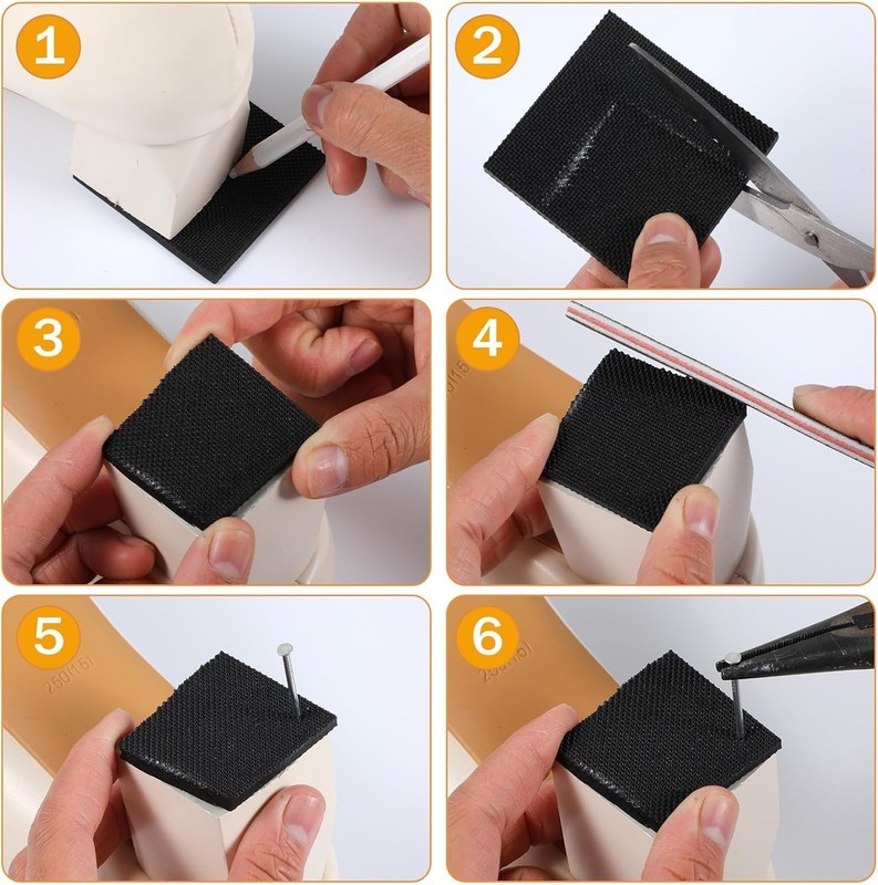 Durable Rubber High Heel Patches - 6pcs Non-Slip Tread Pads (Black/Yellow) gallery
