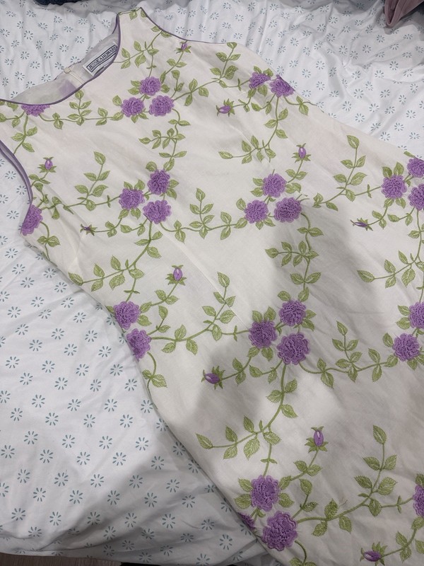 Jessica Howard Size 12 Linen Blend Floral Embroidered Dress Vintage gallery