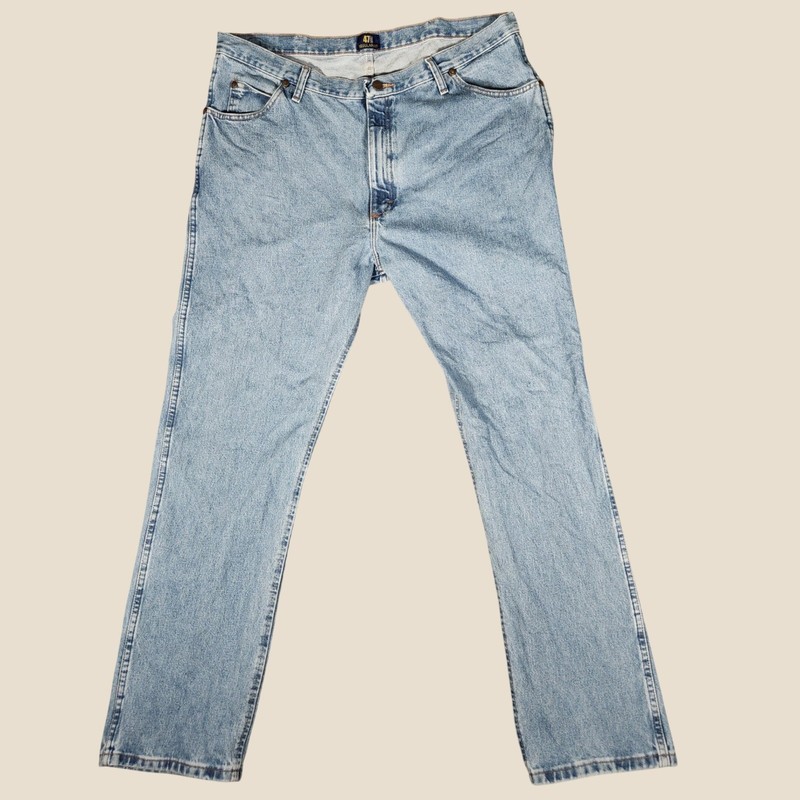 Wrangler 47MWZ Jeans Mens 40×34 Light Wash Excellent Regular Fit Cowboy Cut