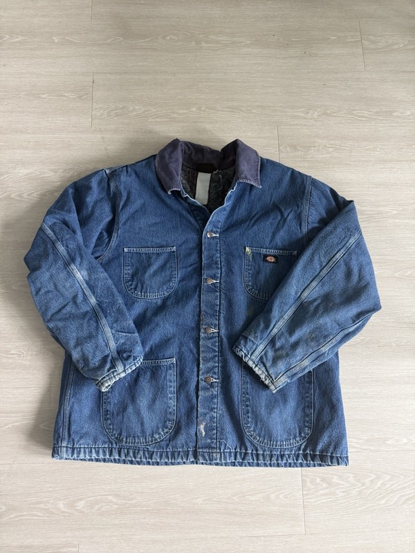 Vintage Dickies Denim Chore Barn Jacket Mens Large Blanket Lined USA Work Wear D