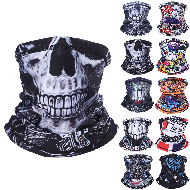 Winter Fleece Skull Mask Elastic Scarf Mask Halloween Balaclava Skiing Face Mask