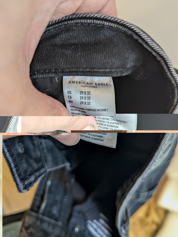 American Eagle Men’s Next Level Flex Slim Straight Black Denim Jeans 29x32 gallery