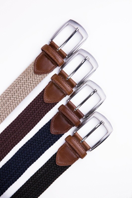 Elastic Fabric Braided Belt,Enduring Stretch Woven Belt for Unisex Men/Women/Jun gallery