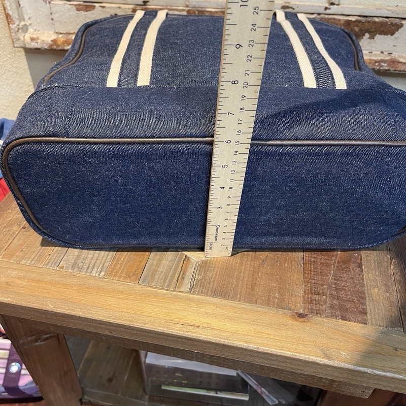 New Bath And Body Works Blue Denim Travel Bag 2 Cosmetic Cases Compartment Tote gallery
