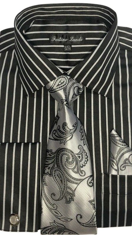 Men's shirt 60% cotton 40% Polyester Cuff Stiped Design By Fortino Lendi FL633 gallery