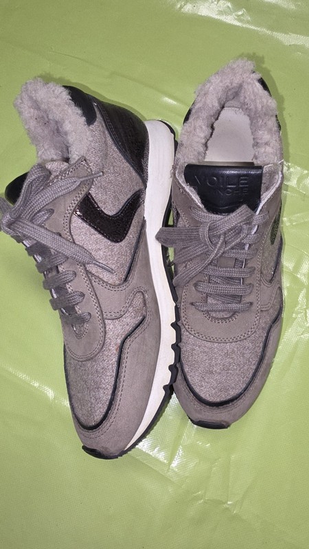 Viole Blanche Brown/Beige Leather/Felt Wool Lined Trainers Size 39 UK 6 gallery
