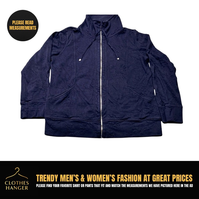 Tommy Bahama Jacquard Othella Full-Zip Jacket Womens Large Blue Golf 8398
