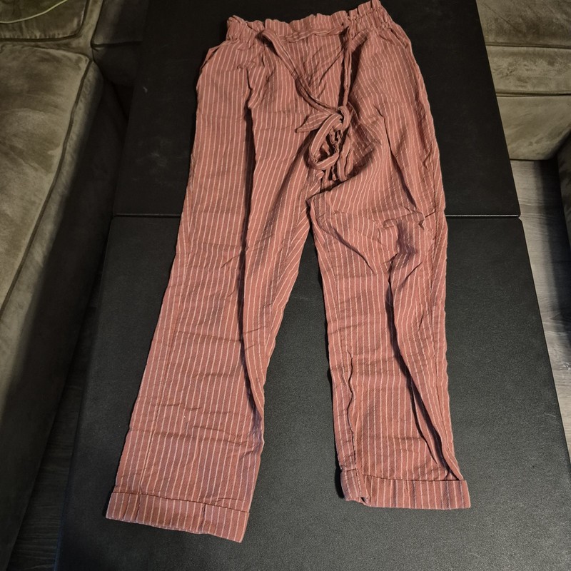 Flowy Pink And White Striped Pants