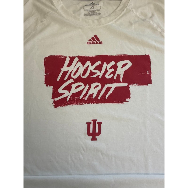 Adidas Indiana University Hoosiers Ultimate Tee White Red Shirt Mens Large gallery