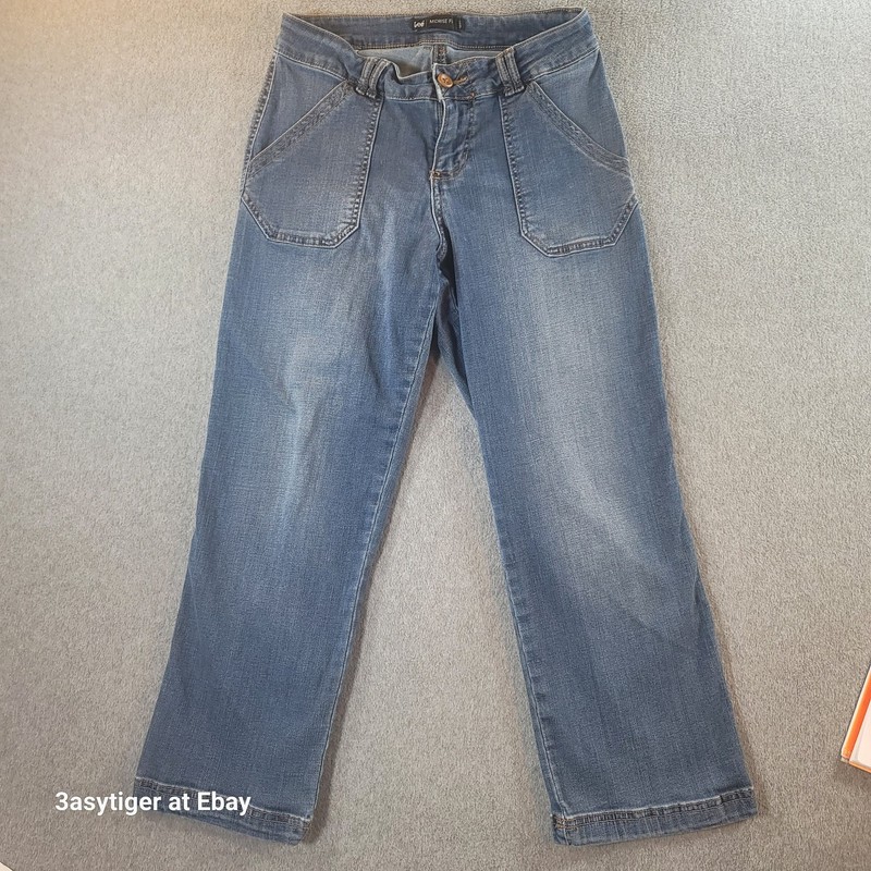Lee Mid Rise Fit 188° Crop Capri WOMEN’S 8/10 Fit 28×23 Blue Jeans Patch Pocket
