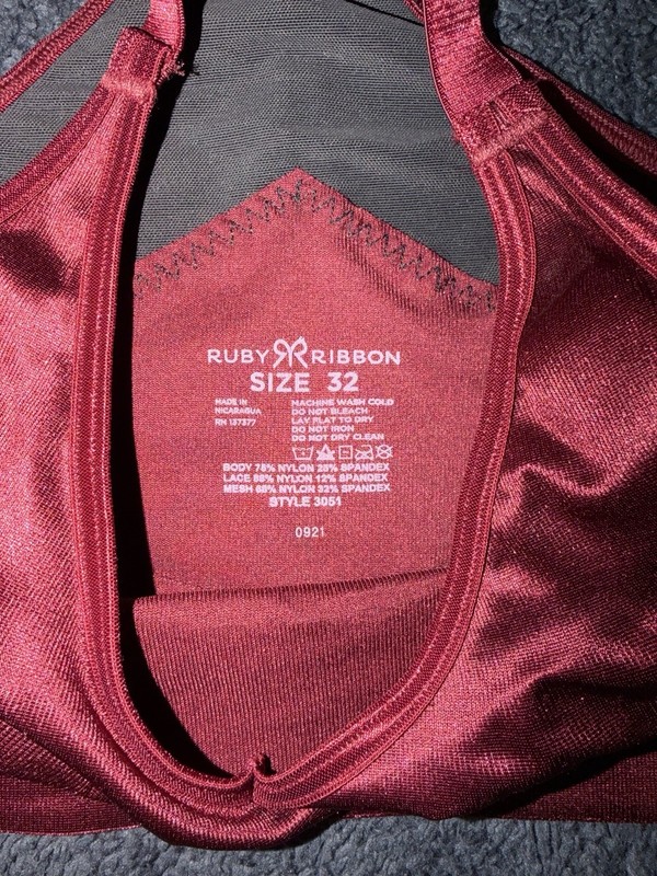 Ruby Ribbon Burgundy Sport Demiette Bra gallery