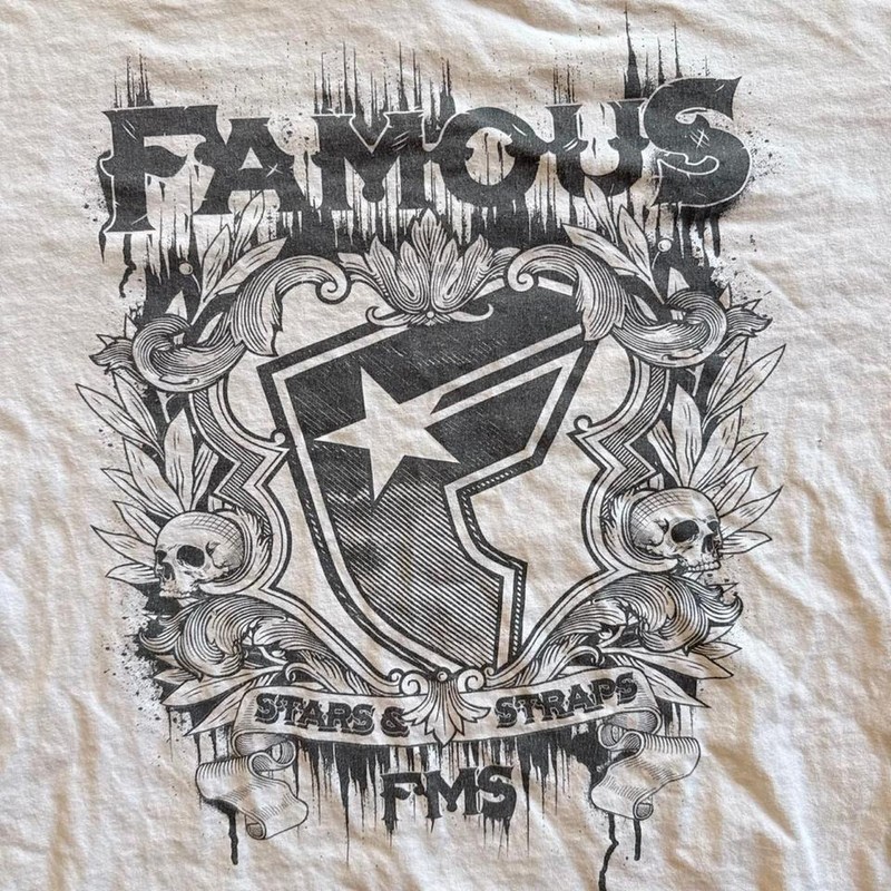 Famous Stars and Straps T-Shirt Mens XL White Vintage Y2K