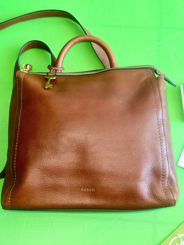 Fossil Camilla Brown Convertible Adjustable Backpack Crossbody Purse Bag