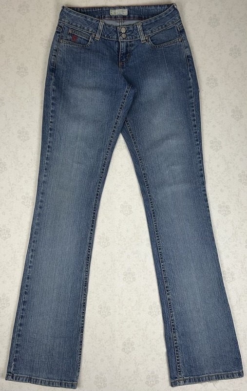 Wrangler Jeans Ladies TwentyX Low Rise Slim Fit Boot Cut Distressed