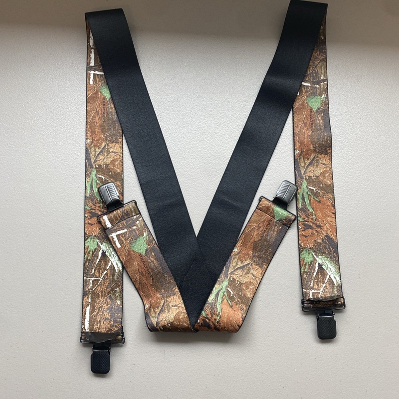 Adjustable Wide Suspenders Realtree Elastic Camouflage Hardwoods Made In USA