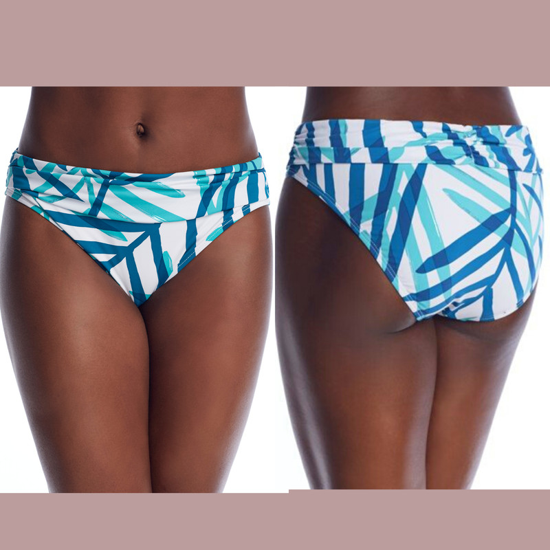 NEW $69 La Blanca [ 6 ] Vista Mirage Banded Bikini Bottoms in White #T306