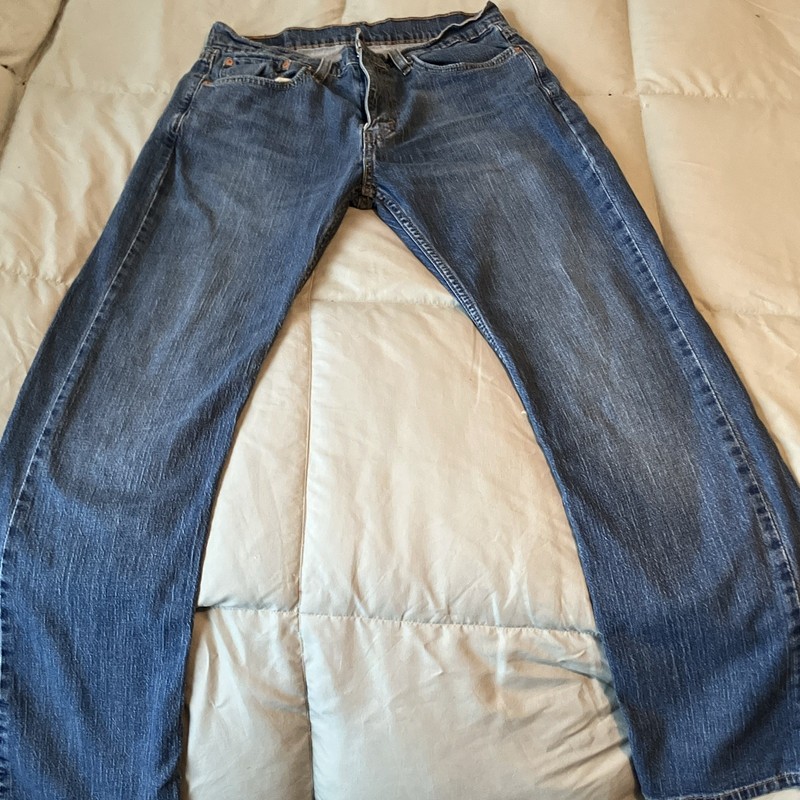 Levi's Men's Slim Fit Low Rise Bootcut Blue Medium Wash Denim Jeans 32 gallery