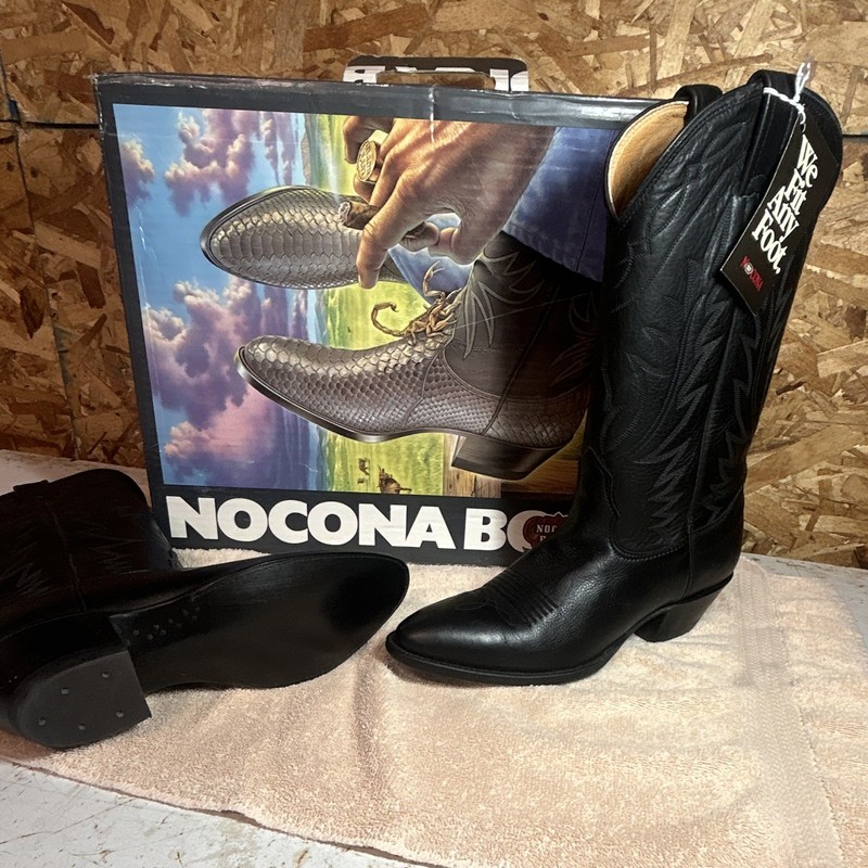 Vintage Nocona Boots Women’s Black Leather Western Cowboy Boots Pointed Toe