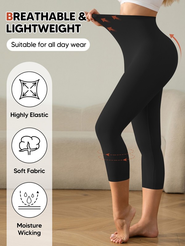 Women Slimming Anti Cellulite Compression Leggings Leg Shaper High Waist Capris gallery